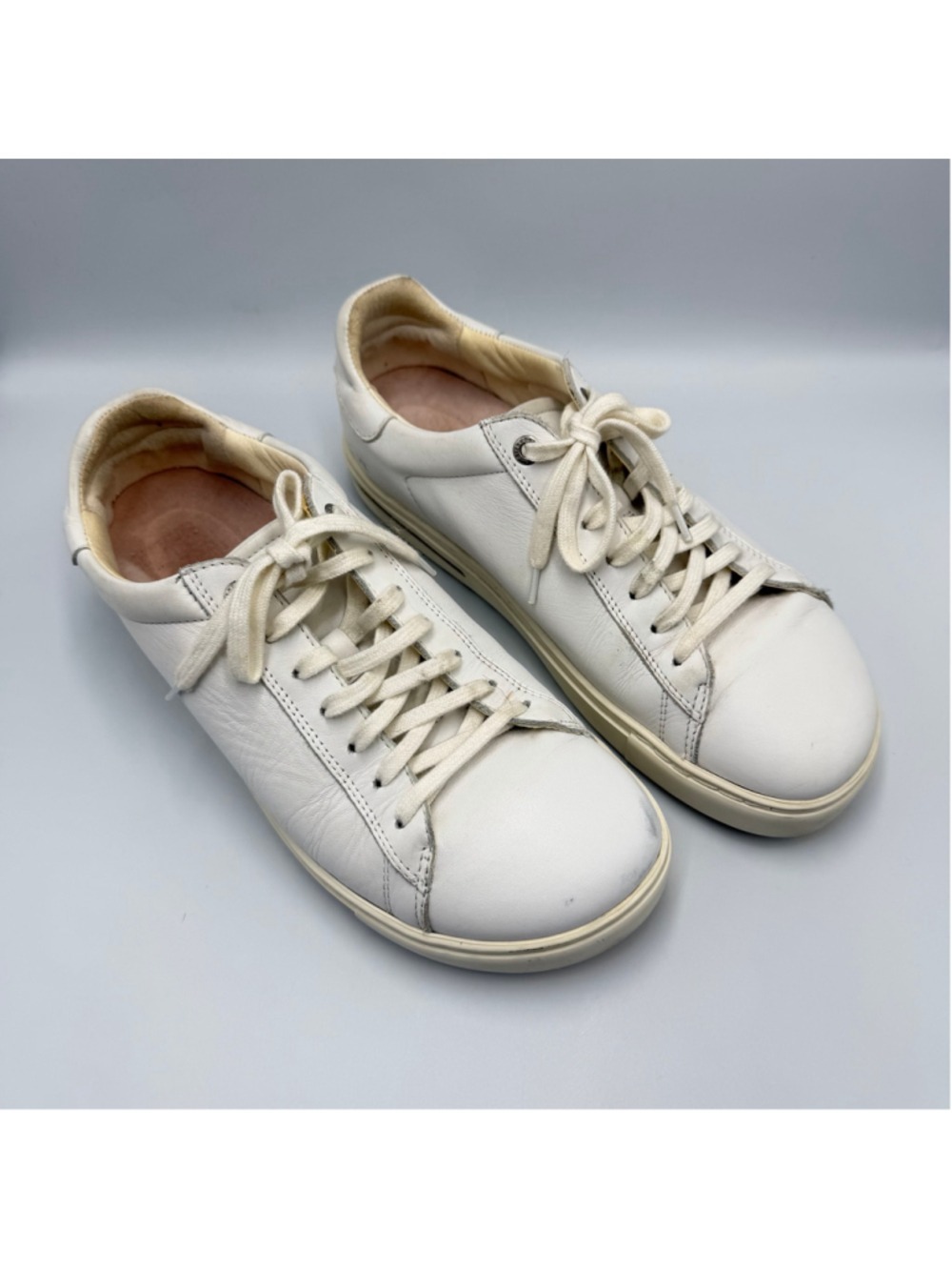 Women's Birkenstock White Leather Sneakers Size 10